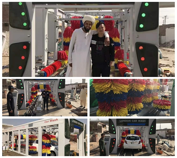 巴基斯坦安装凯沃11刷电脑隧道洗车机现场